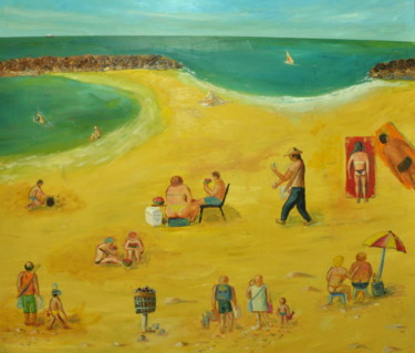 Painting titled "In the beach" by Asher, Original Artwork