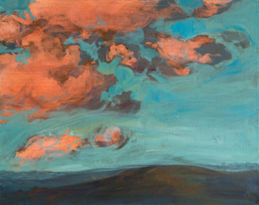 Painting titled "cotton-candy-clouds…" by Ashley De Jong-Doucette, Original Artwork
