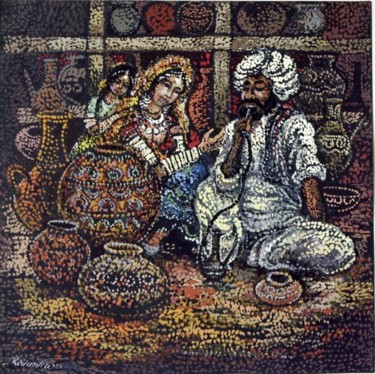Painting titled "Indian potter selle…" by Revankar, Original Artwork