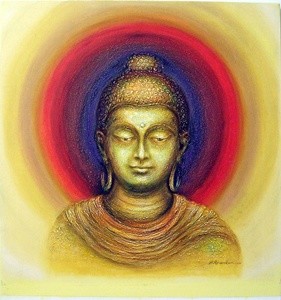 Painting titled "Gautam Buddha I" by Revankar, Original Artwork, Oil