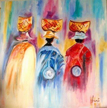 Peinture intitulée "les hommes de Sumat…" par Mich'L Barö, Œuvre d'art originale