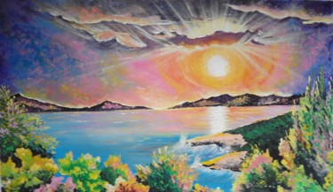 Painting titled "The beautifull sunr…" by Asia, Original Artwork, Oil