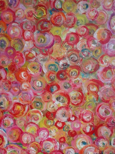 Painting titled "Circles 2" by Asia, Original Artwork, Oil