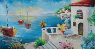 Painting titled "Seascape 7" by Asia, Original Artwork, Oil