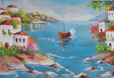 Peinture intitulée "Beautifull Greek is…" par Asia, Œuvre d'art originale, Acrylique