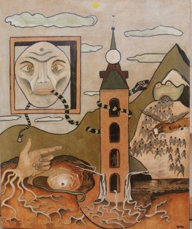 Malerei mit dem Titel "Persiflage" von Yves André, Original-Kunstwerk, Öl