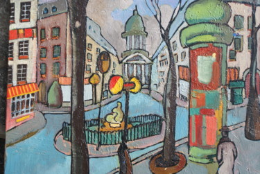 Peinture intitulée "Rue à Paris" par Yves André, Œuvre d'art originale, Huile