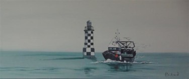 Peinture intitulée "retour de pêche à L…" par Annie Sillard, Œuvre d'art originale