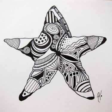 Dessin intitulée "Sea Star" par Anne Sisun Kermarrec, Œuvre d'art originale
