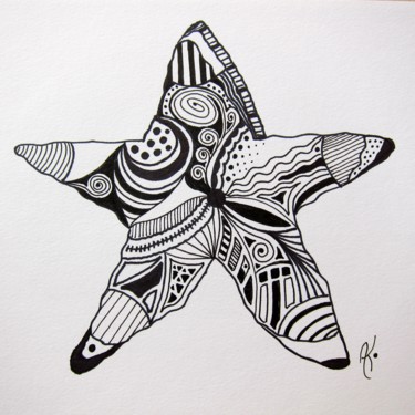 Dibujo titulada "Sea Star" por Anne Sisun Kermarrec, Obra de arte original