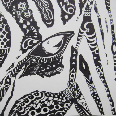 Dessin intitulée "Zébré" par Anne Sisun Kermarrec, Œuvre d'art originale, Crayon