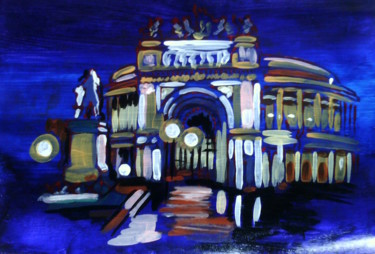 Peinture intitulée "Opéra de nuit" par Anne Sisun Kermarrec, Œuvre d'art originale