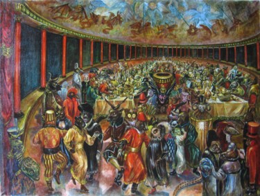 Картина под названием "День Зверя" - Аскар Каримов, Подлинное произведение искусства, Масло