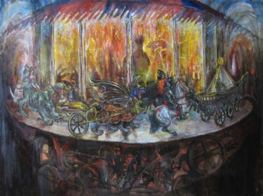 Painting titled "Карусель" by Askar Karimov, Original Artwork, Oil