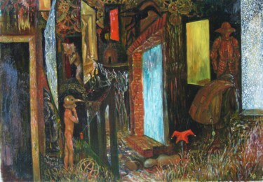 Schilderij getiteld "Двери" door Askar Karimov, Origineel Kunstwerk, Olie