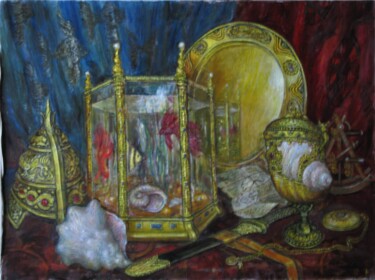 Картина под названием "натюрморт "морские…" - Аскар Каримов, Подлинное произведение искусства, Масло