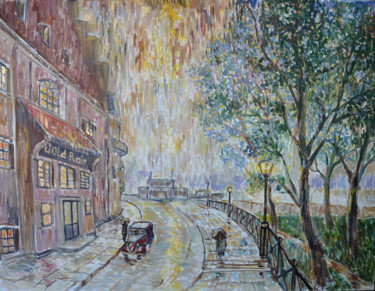 Картина под названием "золотой дождь" - Аскар Каримов, Подлинное произведение искусства, Масло