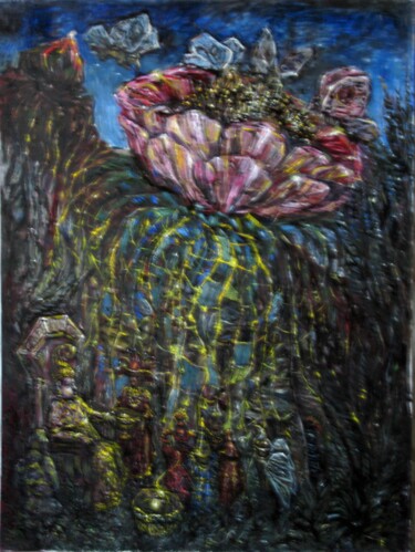 Ζωγραφική με τίτλο "ночь цветения" από Аскар Каримов, Αυθεντικά έργα τέχνης, Λάδι