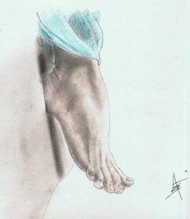 Drawing titled "Angel's Foot" by Askew Mind, Original Artwork, Pencil