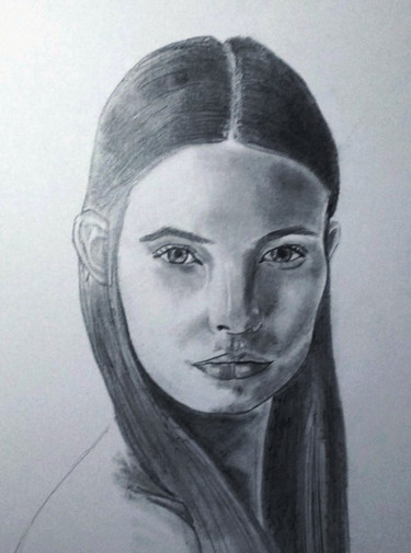 Drawing titled "Random czech girl" by Askew Mind, Original Artwork, Pencil