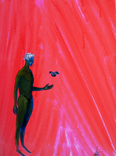 Painting titled "Set me free" by Askew Mind, Original Artwork, Acrylic
