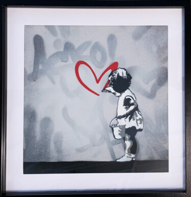 Schilderij getiteld "Spread The Love" door Asko, Origineel Kunstwerk, Acryl Gemonteerd op Frame voor houten brancard