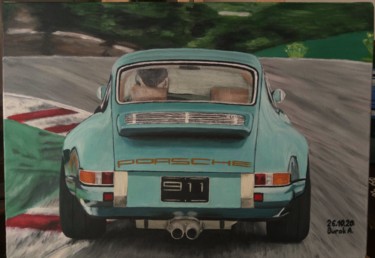 Drawing titled "Porsche 911" by Burak Aslan, Original Artwork, Acrylic