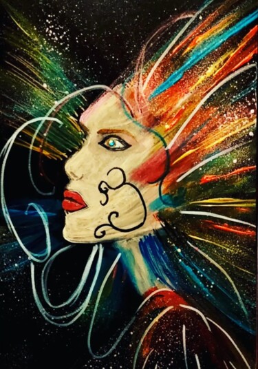 Malerei mit dem Titel "Mad Mind" von Aslihan Arslan, Original-Kunstwerk, Acryl