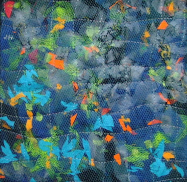 Textielkunst getiteld "Turquoise.jpg" door Jean Pierre Avonts-Saint-Lager, Origineel Kunstwerk, Textiel