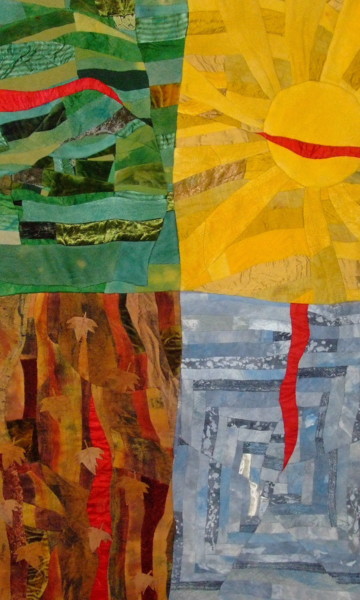 Textile Art titled "Saisons" by Jean Pierre Avonts-Saint-Lager, Original Artwork, Textiles