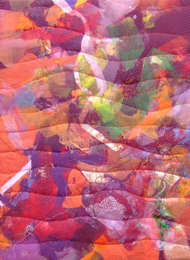 Textile Art titled "Chaos 3.jpg" by Jean Pierre Avonts-Saint-Lager, Original Artwork, Fabric Mounted on Cardboard