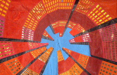 Textile Art με τίτλο "Wall street" από Jean Pierre Avonts-Saint-Lager, Αυθεντικά έργα τέχνης, Ύφασμα
