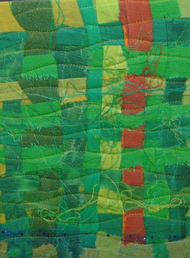 Art textile intitulée "Nature morte.jpg" par Jean Pierre Avonts-Saint-Lager, Œuvre d'art originale, Patchwork Monté sur Cart…