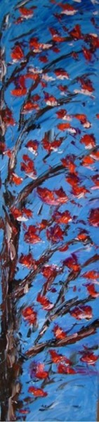 Peinture intitulée "Blooming in Blue, O…" par Sybille Asloun, Œuvre d'art originale