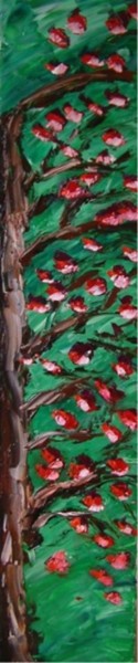 Peinture intitulée "Blooming in Green I" par Sybille Asloun, Œuvre d'art originale