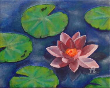 Peinture intitulée "Lily Pad" par Asma ., Œuvre d'art originale, Acrylique