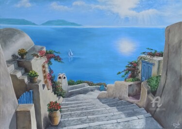 Pintura intitulada "Santorini" por Asma ., Obras de arte originais, Acrílico