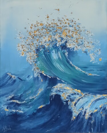 Painting titled "Tides" by Asma ., Original Artwork, Acrylic