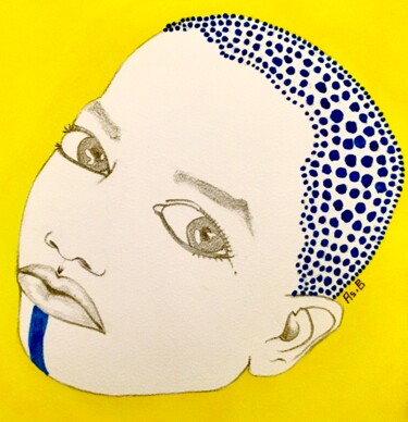 Malerei mit dem Titel "Je sais" von Asmae Brahimi, Original-Kunstwerk, Acryl