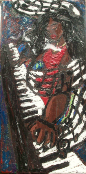 Drawing titled "Piano Woman" by Ashley Spencer, Original Artwork, Other
