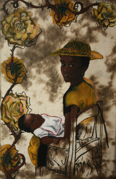 Dessin intitulée "Mother and Child" par Ashley Spencer, Œuvre d'art originale, Autre