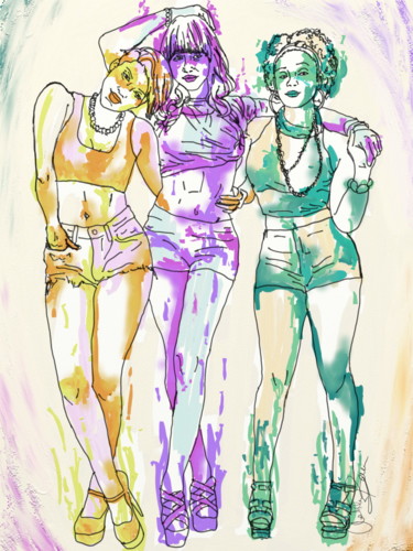 Drawing titled "The Ladies" by Ashley Spencer, Original Artwork