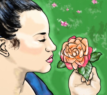 Digital Arts titled "Peace of Flower" by Ashley Spencer, Original Artwork, Digital Painting