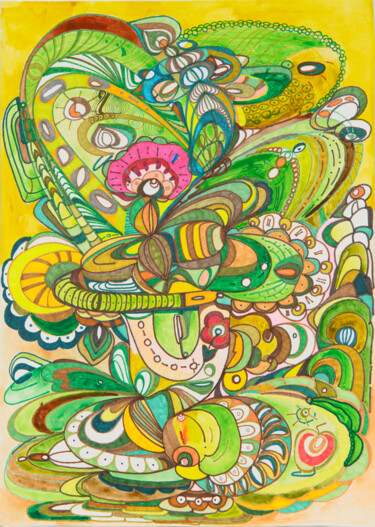Malerei mit dem Titel "Colors of India" von Assel Sargaskaeva, Original-Kunstwerk, Acryl
