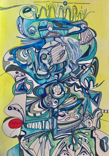 Malerei mit dem Titel "Spiritual Flow" von Assel Sargaskaeva, Original-Kunstwerk, Acryl