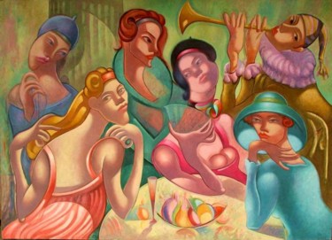 Painting titled "The venetians" by Tsvetomir Assenov, Original Artwork, Oil