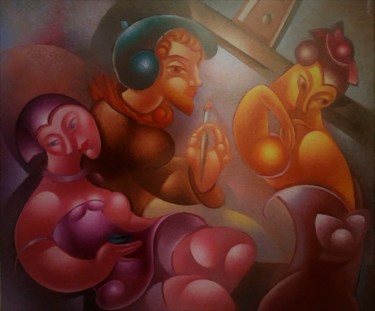 Painting titled "Studio d'Artiste IV" by Tsvetomir Assenov, Original Artwork, Oil