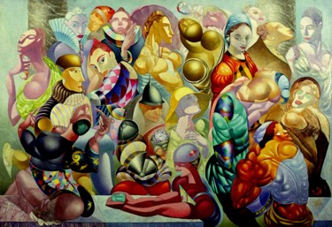 Painting titled "Univers parallèle" by Tsvetomir Assenov, Original Artwork, Oil