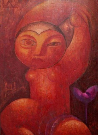 Painting titled "Moon angel" by Tsvetomir Assenov, Original Artwork, Other