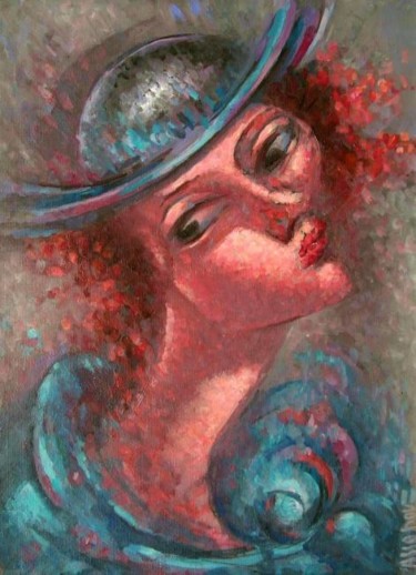 Painting titled "Portrait de Renée" by Tsvetomir Assenov, Original Artwork, Oil